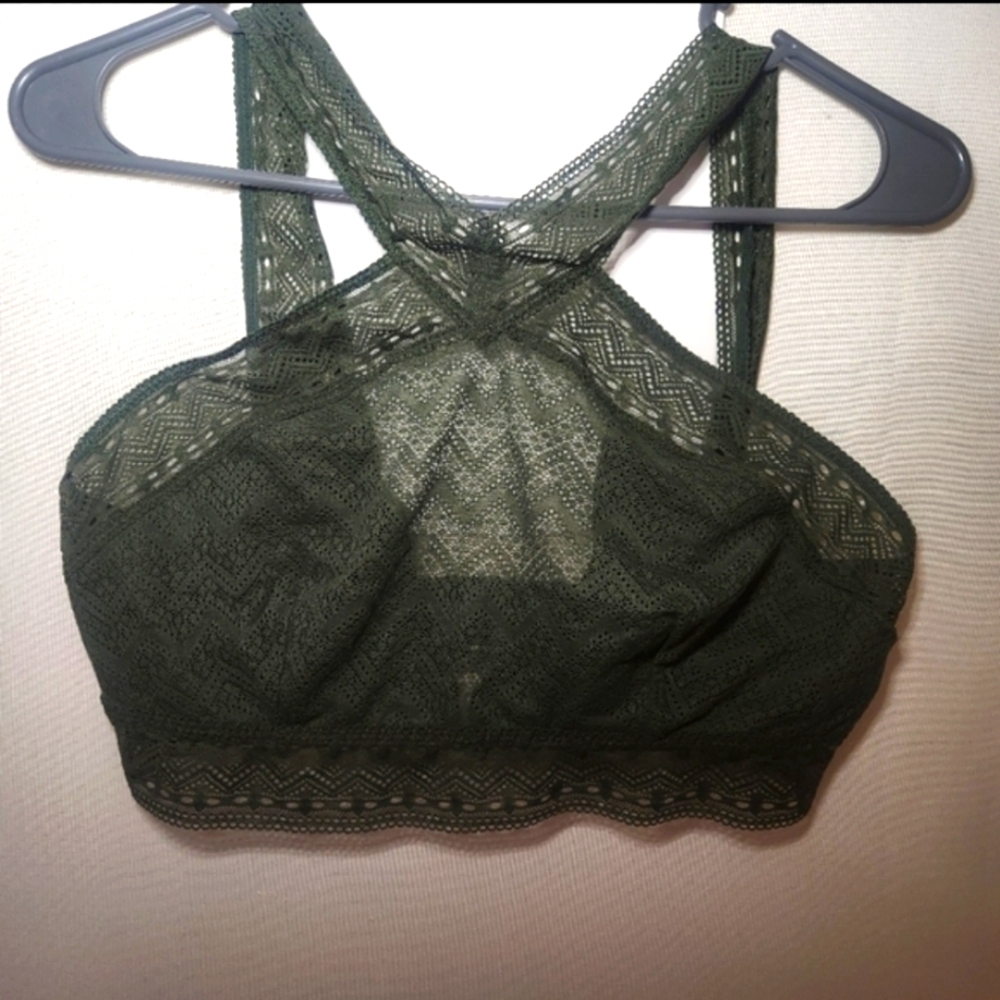 Flirtitude Lace Bralette Green Size Large